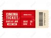 Cinema ticket. Movie ticket template isolated on white background